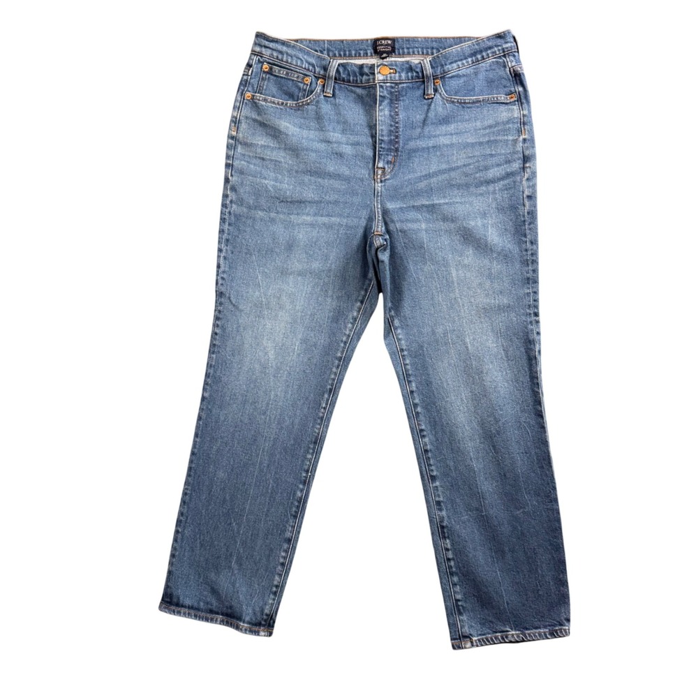 J.Crew Essential Straight Jeans Women's 32 High Rise Y2K Medium Wash Denim